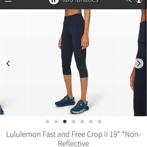 Lululemon Athletica Fast and Free Crop II 19" - Black